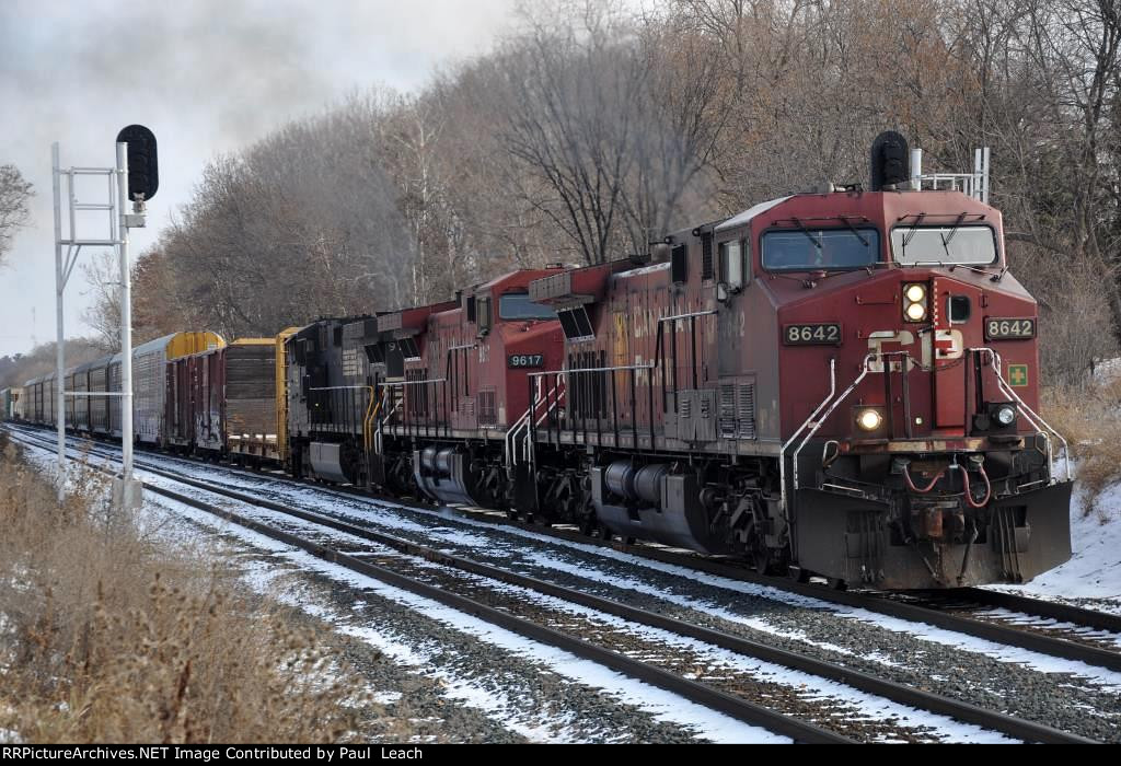 Westbound manifest past the signals at Cardigan Junction